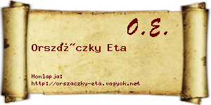 Orszáczky Eta névjegykártya